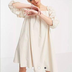 ASOS Design Poplin Tan Dress